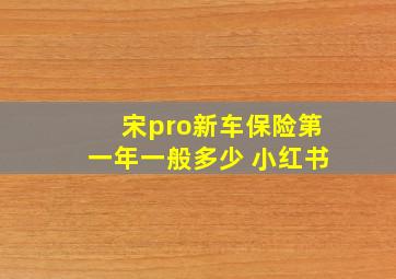 宋pro新车保险第一年一般多少 小红书